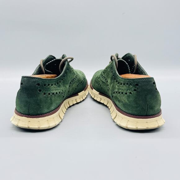Cole Haan Shoes Mens 8.5 Green Suede Zerogrand Wingtip Oxford Dress Brogue main image 4